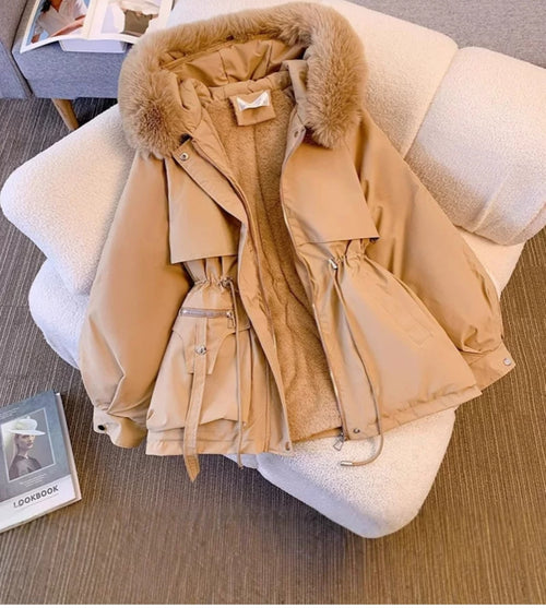 Parka d’hiver chaude à capuche (fausse fourrure) – Neuve – Taille M,L.Xl.