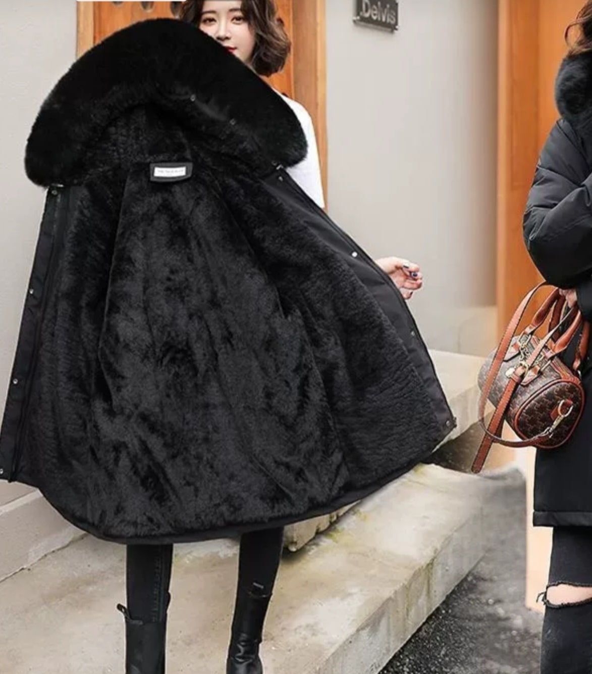 Parka d’hiver chaude doublée fausse fourrure – Coupe cintrée – Neuve