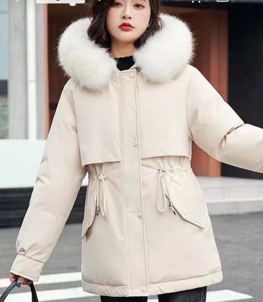 Parka d’hiver chaude doublée fausse fourrure – Coupe cintrée – Neuve