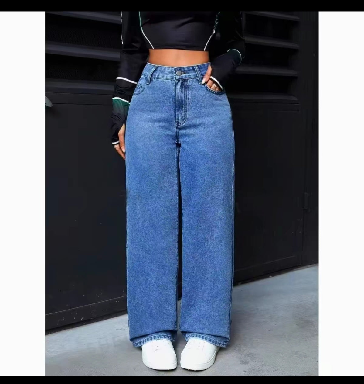 Jean Wide Leg taille haute coupe droite fluide – Neuf