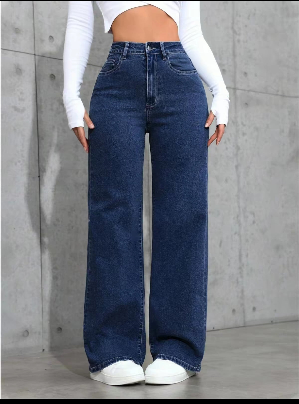 Jean Wide Leg taille haute coupe droite fluide – Neuf