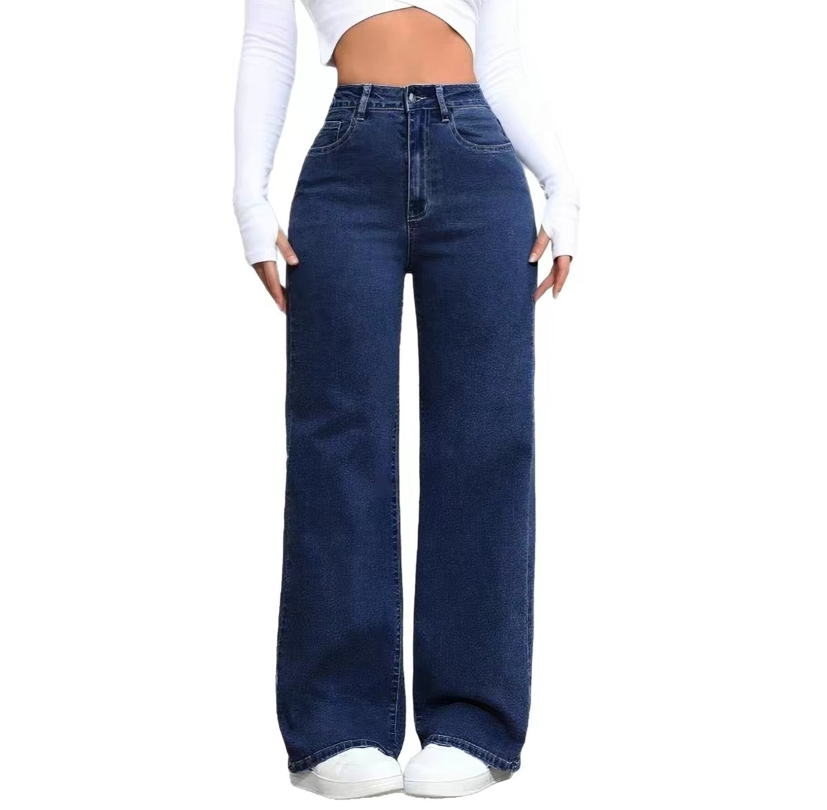 Jean Wide Leg taille haute coupe droite fluide – Neuf