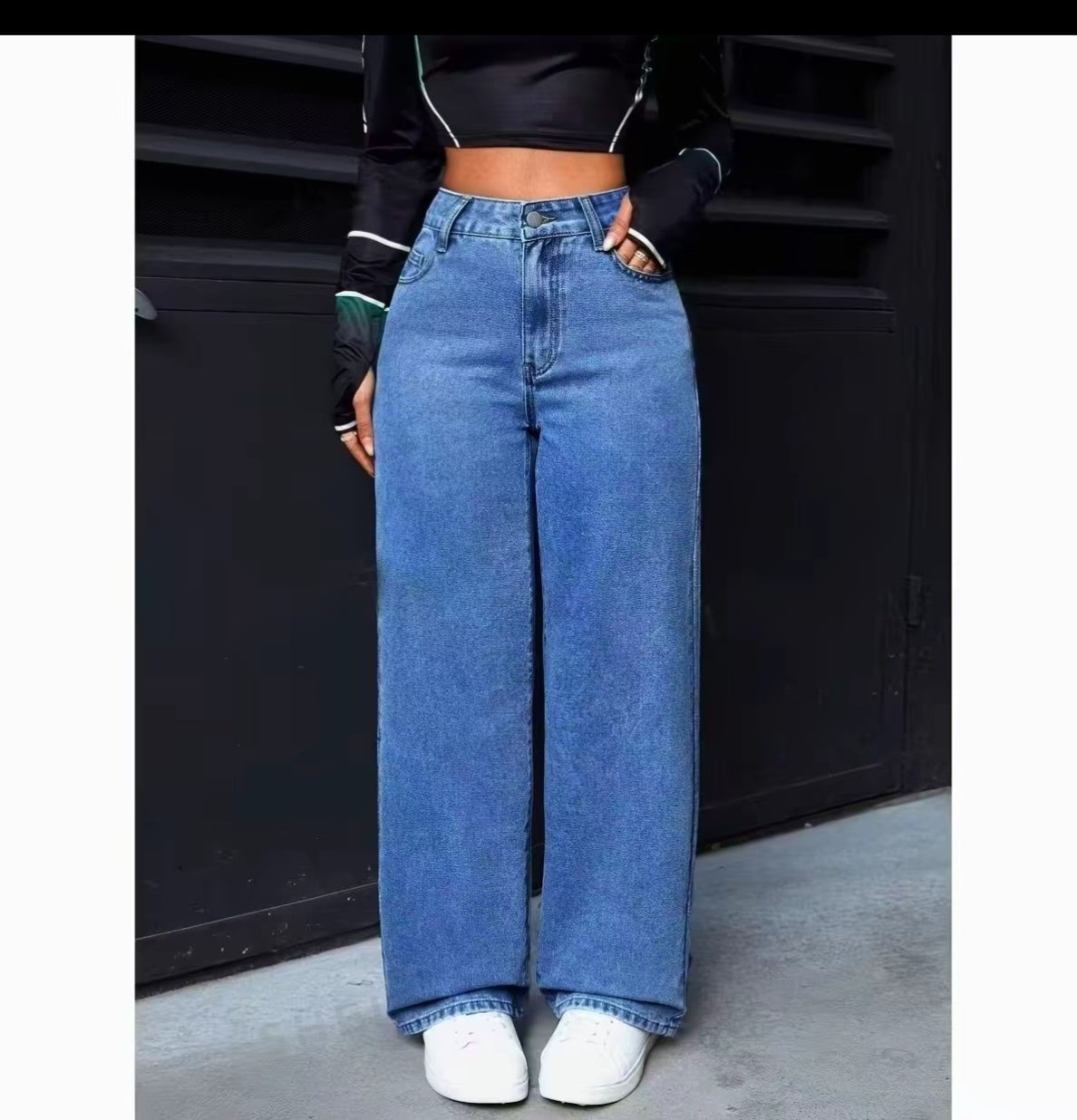 Jean Wide Leg taille haute coupe droite fluide – Neuf